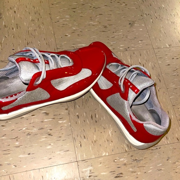 Prada Other - Men’s Prada America’s cup sneakers red/silver